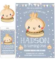 Dumpling Birthday invitation 