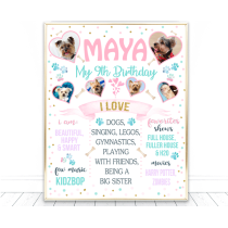 Dog Birthday Milestone Template with photos