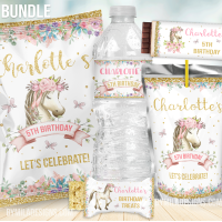 Editable Cowgirl Horse Pony Party Decor B4