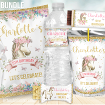 Editable Cowgirl Horse Pony Party Decor B4 Editable Cowgirl Horse Pony Party Decor B4