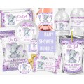 Its a Girl Baby shower decor Bundle with Purple Elephant