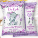 Digital Girl Baby Shower invitation with Purple Elephant 