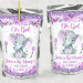 Purple Elephant juice sticker editable template