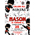 Editable Ninja Karate Birthday Party Invitation